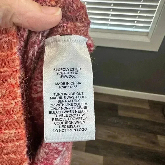 Frye and Co Sweater Womens XS Orange Pink Ombre Fringe LS Western Boho NWT - Picture 10 of 10